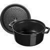 4 qt, round, Cocotte, shiny black - Visual Imperfections,,large