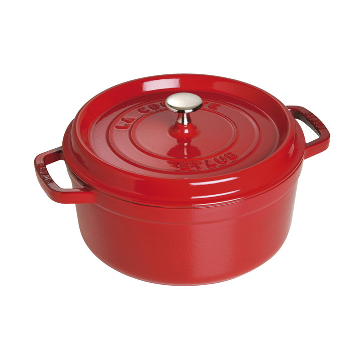 La Cocotte, 5.25 l cast iron round Cocotte, cherry, large 1