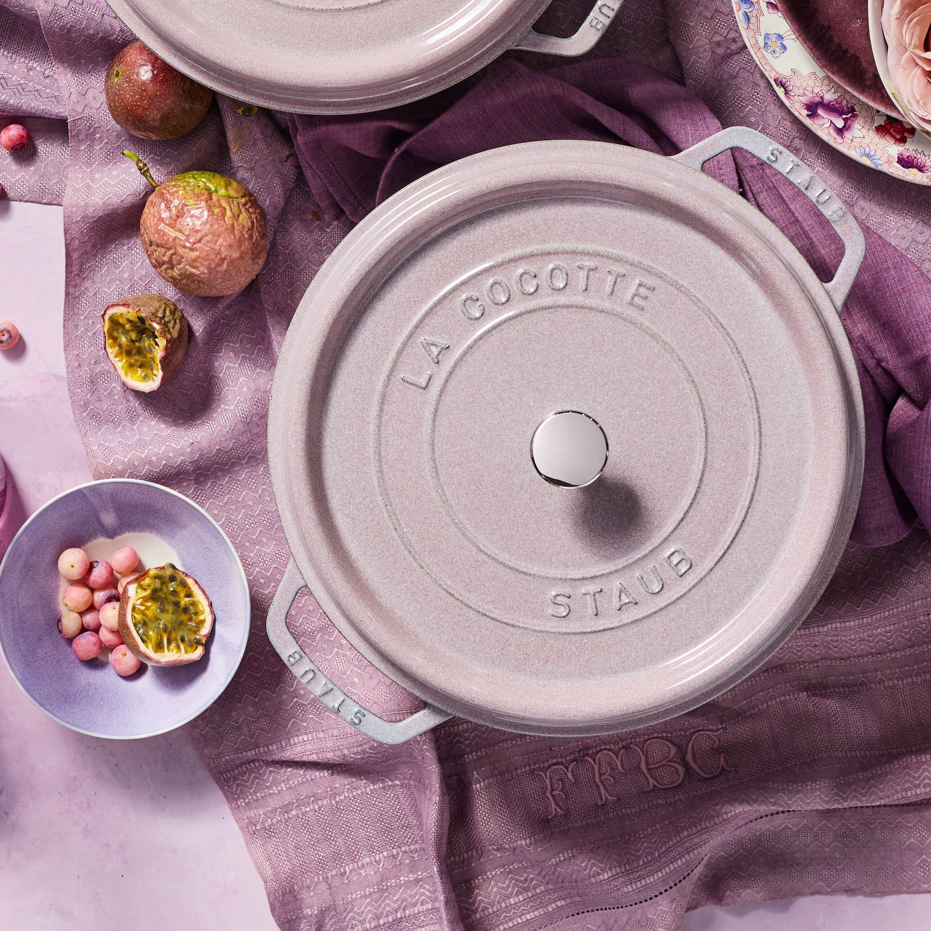 Buy Staub La Cocotte 28 cm round Cast iron Cocotte cherry blossom