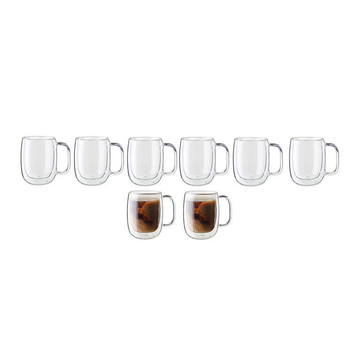 Sorrento Plus Double Wall Glassware, 12-oz-/-8-pc  Coffee Glass Mug Set, large 4