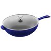 Cast Iron - Fry Pans/ Skillets, 10-inch, Daily Pan With Glass Lid, Dark Blue, small 1