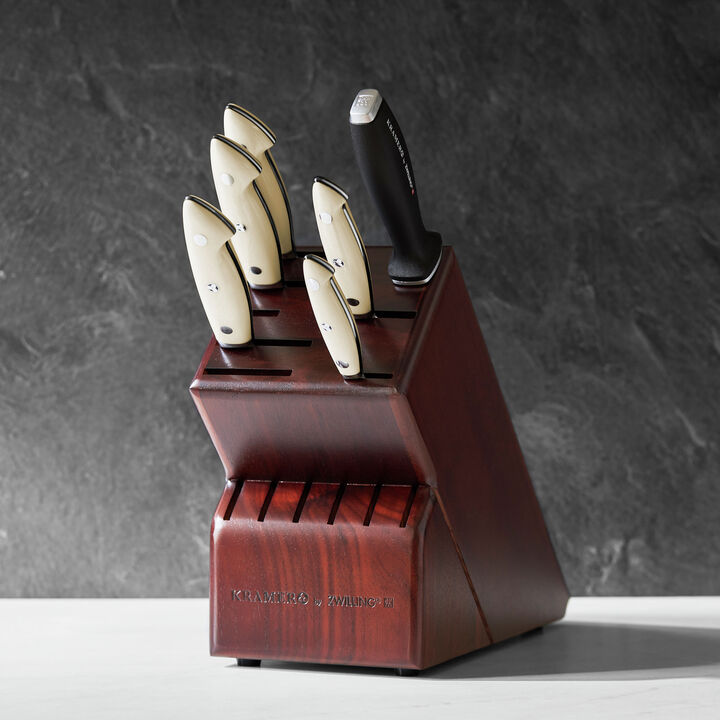 KRAMER Cumulus, 7-pc, Knife block set, pure-white, large 3