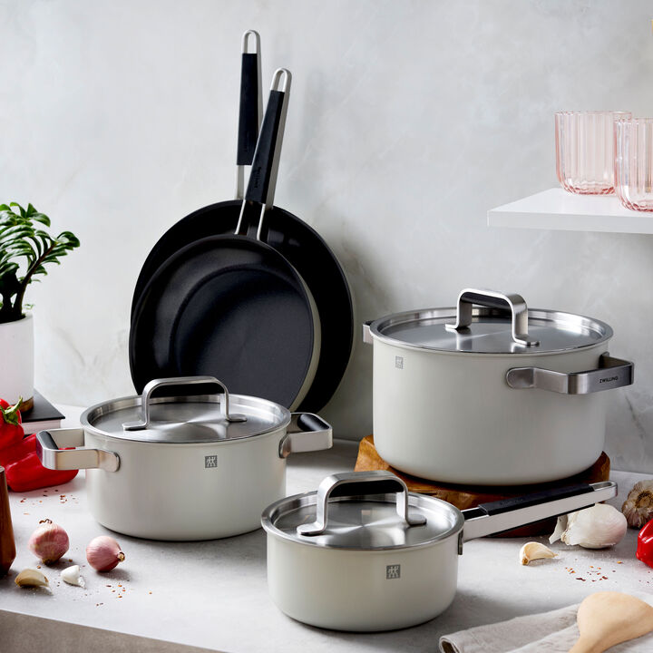 Pure, 8-pc Stainless Steel Cookware Set, Ivory, large 2