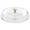 Braisers, 30 cm round Cast iron Saute pan with glass lid, small 4