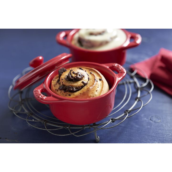 Stoneware, 3-pc, Mini Round Dutch Oven Set, cherry, large 4