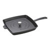 2-pc, square, 12" Grill Pan & Press Set, black matte,,large