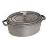 Cast Iron - Oval Cocottes, 7 qt, Oval, Cocotte, Graphite Grey, small 1