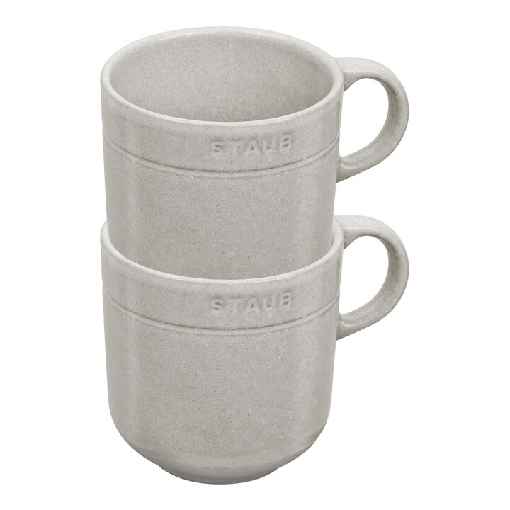 Tassenset, 2-tlg. / 350 ml, Weisser Trüffel, Keramik, large 1
