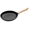 26 cm Cast iron Frying pan with wooden handle black,,large