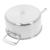 Essential 5, 3.8 l 18/10 Stainless Steel round sauce pan with lid 4QT, silver, small 2
