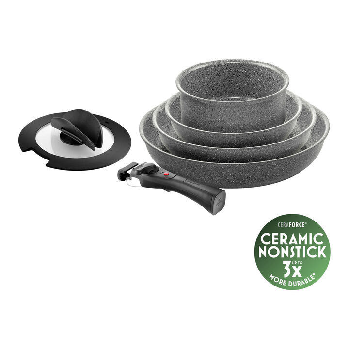 Torre, Set padelle e manici, 6-pz., alluminio, Rivestimento antiaderente senza PFAS, large 1