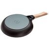 24 cm / 9.5 inch cast iron Frying pan with wooden handle, black,,large