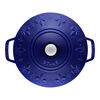 La Cocotte, 3.6 l cast iron round French Oven Fleur-de-lis, dark-blue, small 2