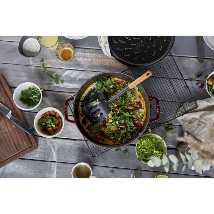 Braisers, Bräter mit Chistera Drop-Structure 28 cm, rund, Grenadine-Rot, Gusseisen, large 4