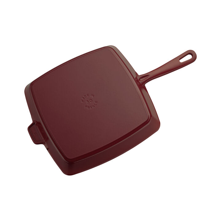 Cast Iron, 12-inch, Cast Iron, Square, Grill Pan, Grenadine, large 4