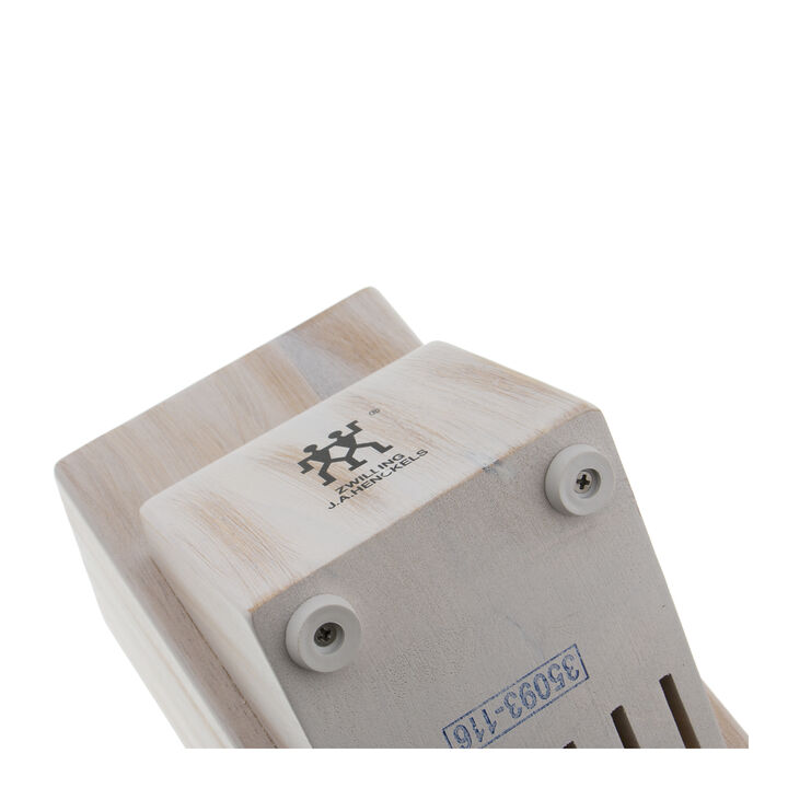 Storage, Rubberwood, TWIN Rustic White Knife Block Empty, large 4