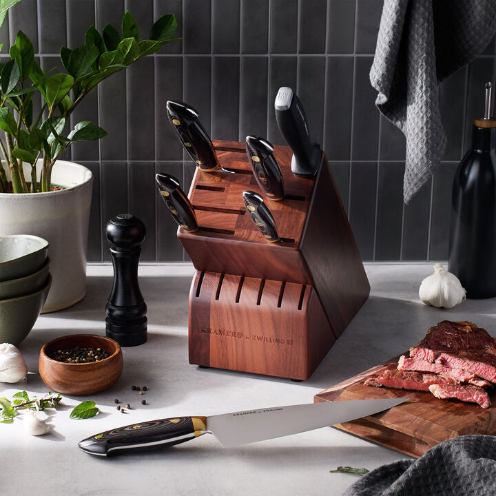 Bob Kramer Carbon 2.0, 7-pc, Knife block set, brown-black, large 2