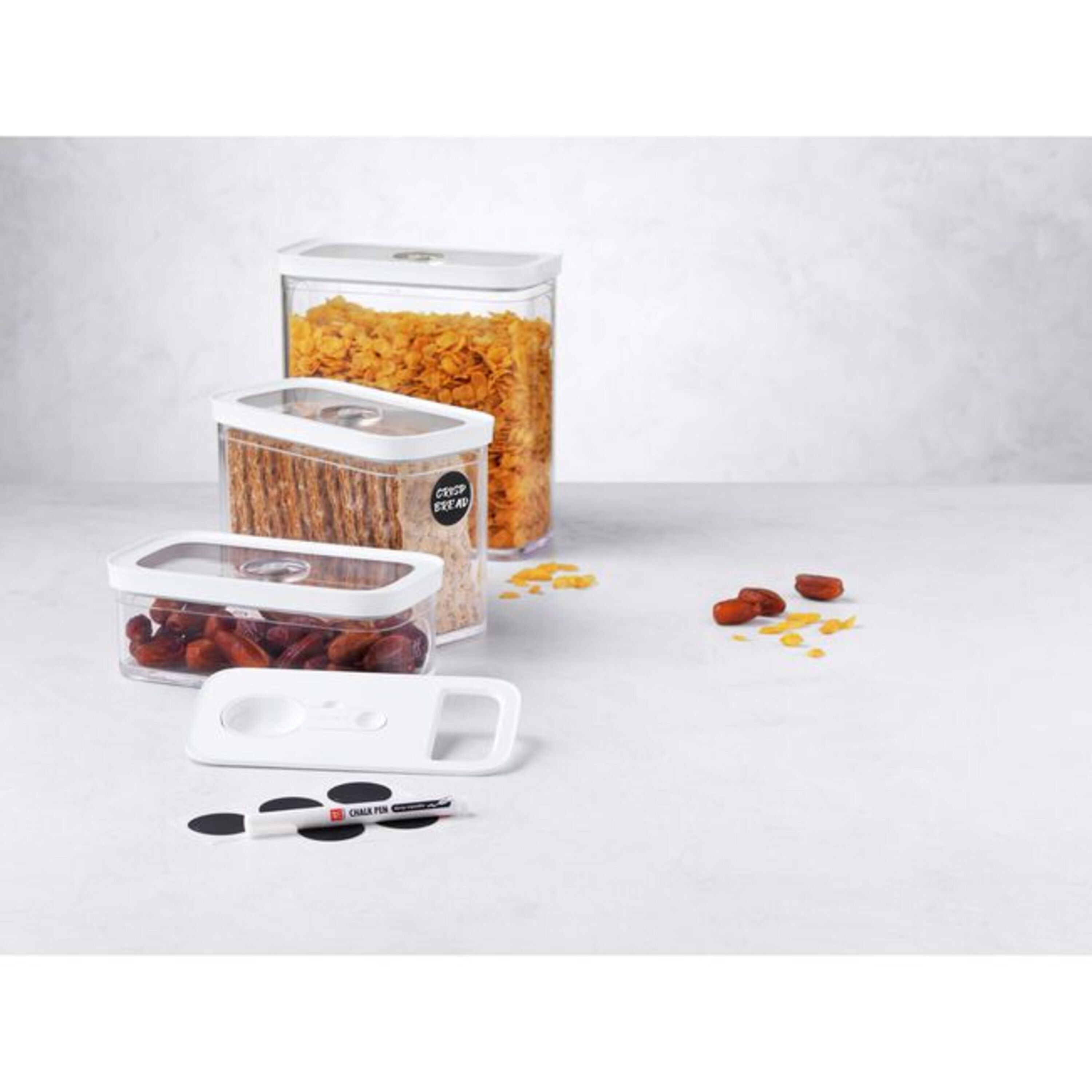 ZWILLING - Fresh & Save Cube Box Set, 12-pc, Plastic, Airtight Dry Food Container, Small & Medium Cube Set w Vacuum Pump - Clear