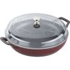 3.5 l cast iron round Saute pan with glass lid, grenadine-red - Visual Imperfections,,large