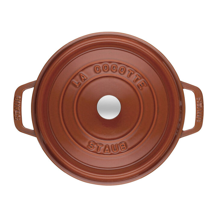 Cast Iron, 7 qt, Round, Cocotte, Burnt Orange - Factory Second, large 4