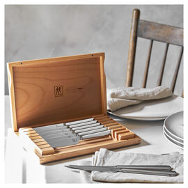 Stainless Steel Steak Knife Set with Wood Presentation Case  , 8-pc