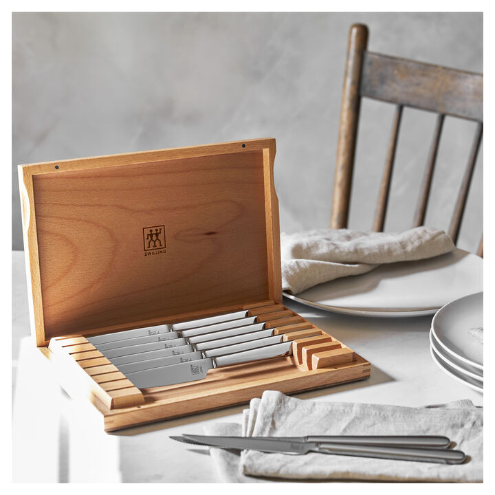 Steak Sets, Stainless Steel Steak Knife Set with Wood Presentation Case  , 8-pc, large 2