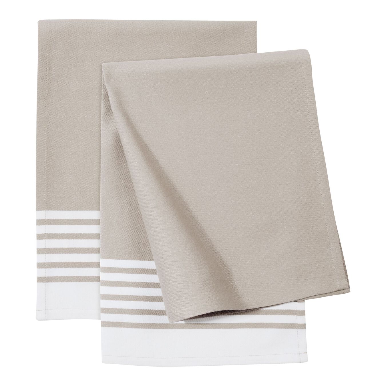 ZWILLING Textiles 2 Piece Cotton Kitchen towel set striped, Taupe Official ZWILLING Shop