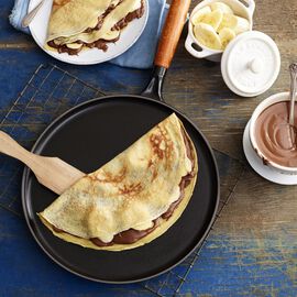 Crêpière avec poignée en bois 28 cm, Noir