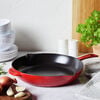 Pans, 26 cm / 10 inch cast iron Frying pan with pouring spout, cherry, small 5