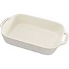 Ceramic - Rectangular Baking Dishes/ Gratins, 10.5-x 8-inch, Rectangular, Baking Dish, Ivory-white, small 2
