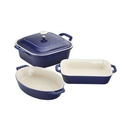 Staub Ceramic - Mixed Baking Dish Sets, 4-pc, Mixed Baking Dish Set, dark blue