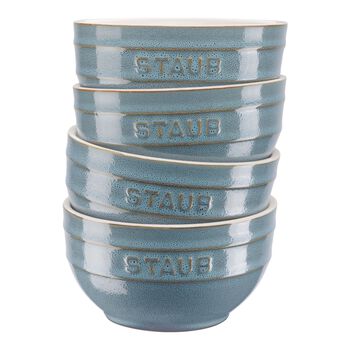 4-pcs Ceramic Bowl set ancient-turquoise,,large 1
