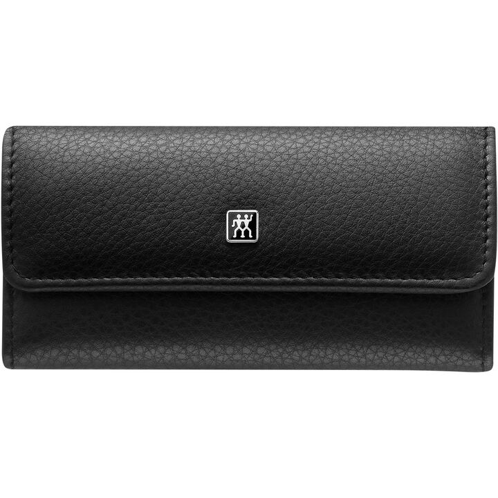 PREMIUM, 4-pc, Leather Travel Set With Snap Fastener Case, Black Matte, large 3