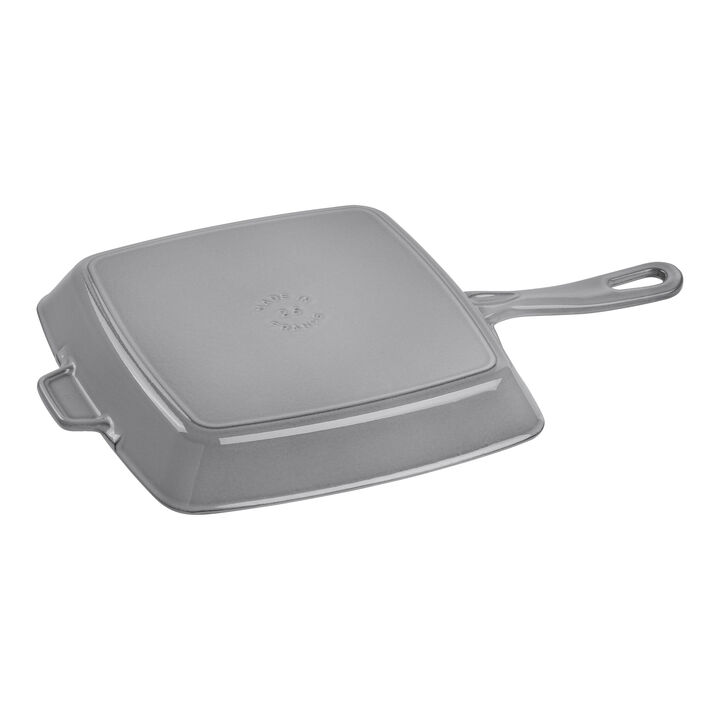 Cast Iron, 10-inch, Cast Iron, Square, Grill Pan, Graphite Grey, large 2