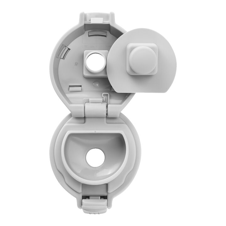 Dinos, Dinos Drinking Bottle, 350 ml, stainless steel, white-grey, large 3