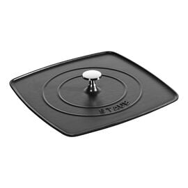 Staub Grill Pans, 25 cm x 25 cm cast iron square Panini press, black