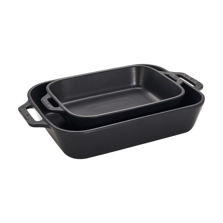 Stoneware, 5-pc, Mixed Baking Dish Set, black matte, large 4