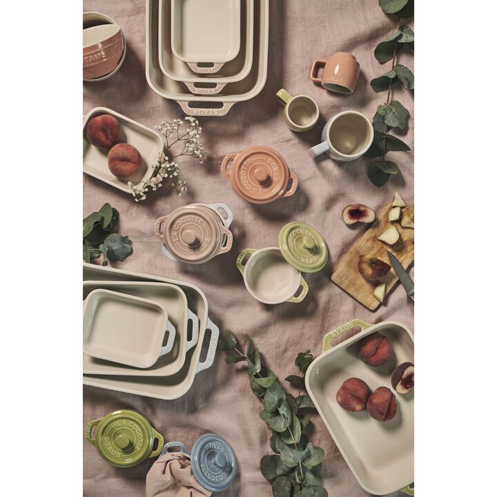 Ceramique, レクタンギュラーディッシュセット マカロングリーン 3-個, large 4