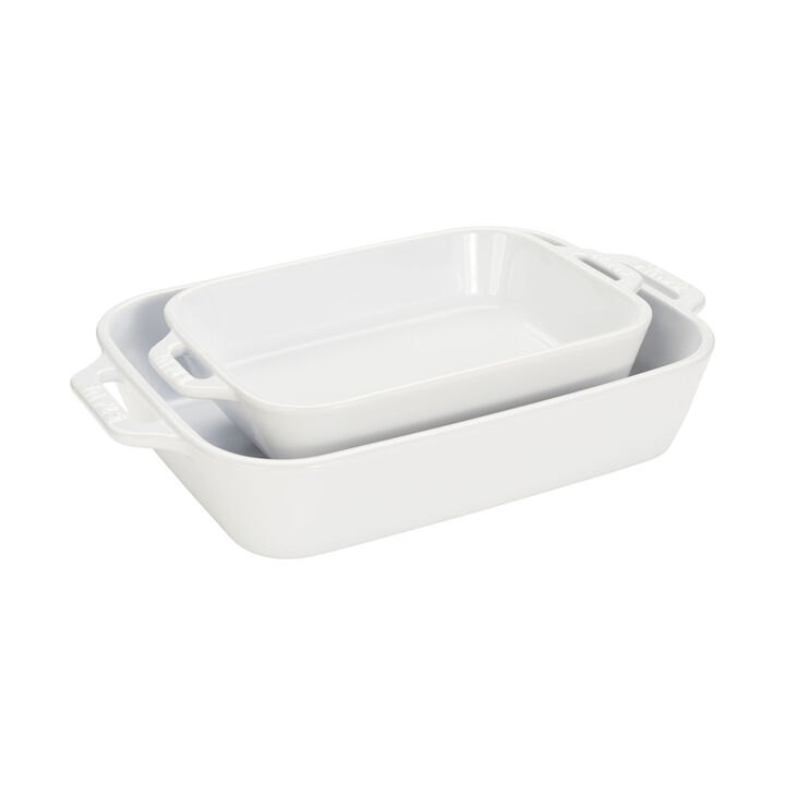Stoneware, 5-pc, Mixed Baking Dish Set, white, large 3