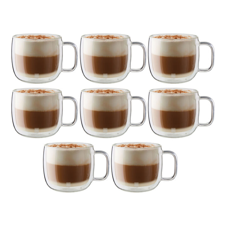 Sorrento Plus, 8 Piece, Cappuccino Mug Set - Value Pack, transparent, large 2