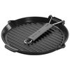 Grill Pans, 28 cm round Cast iron Grill pan with pouring spout black, small 2