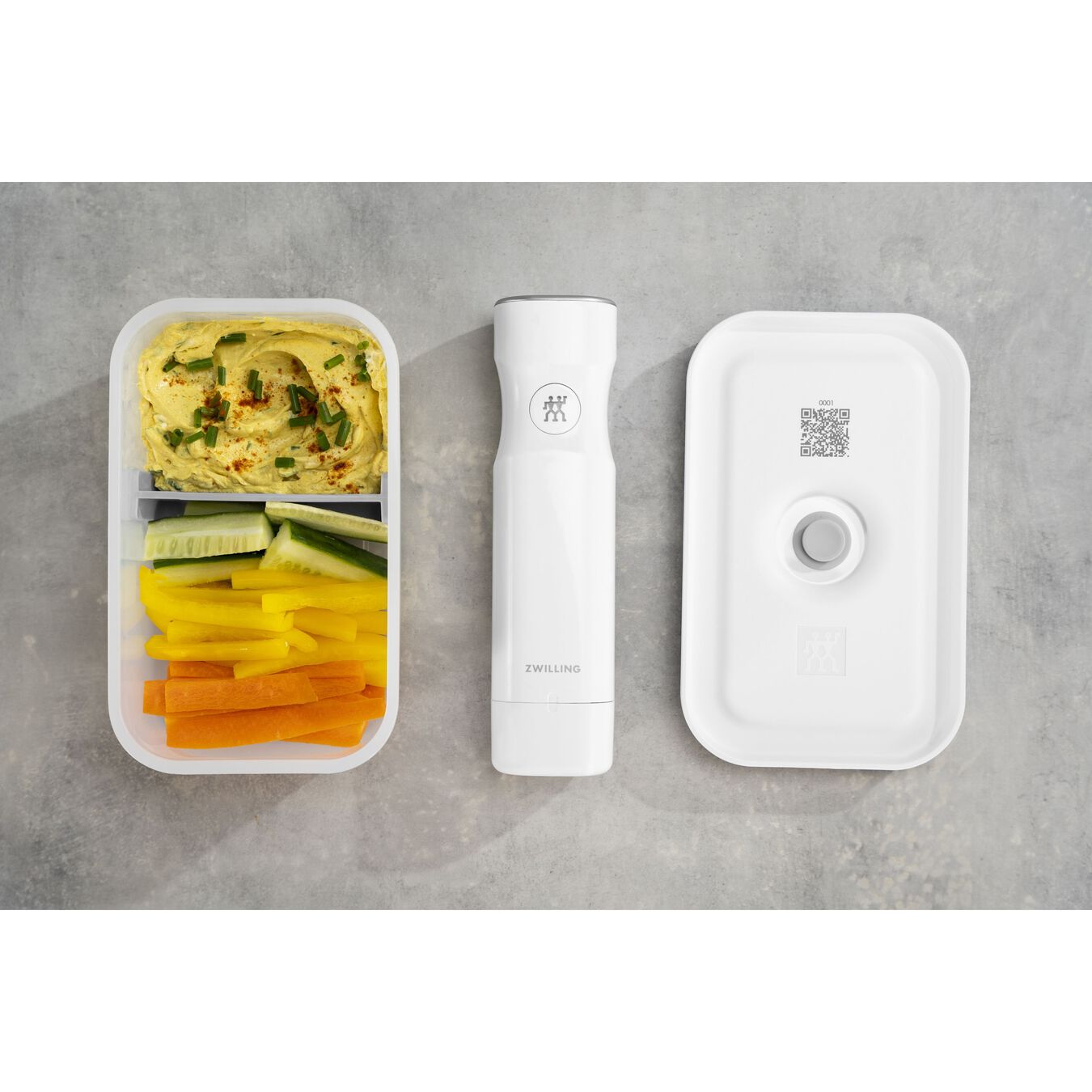 medium Vacuum lunch box, plastic, semitransparent-grey,,large 8