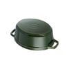 4.25 l cast iron oval Cocotte, basil-green,,large