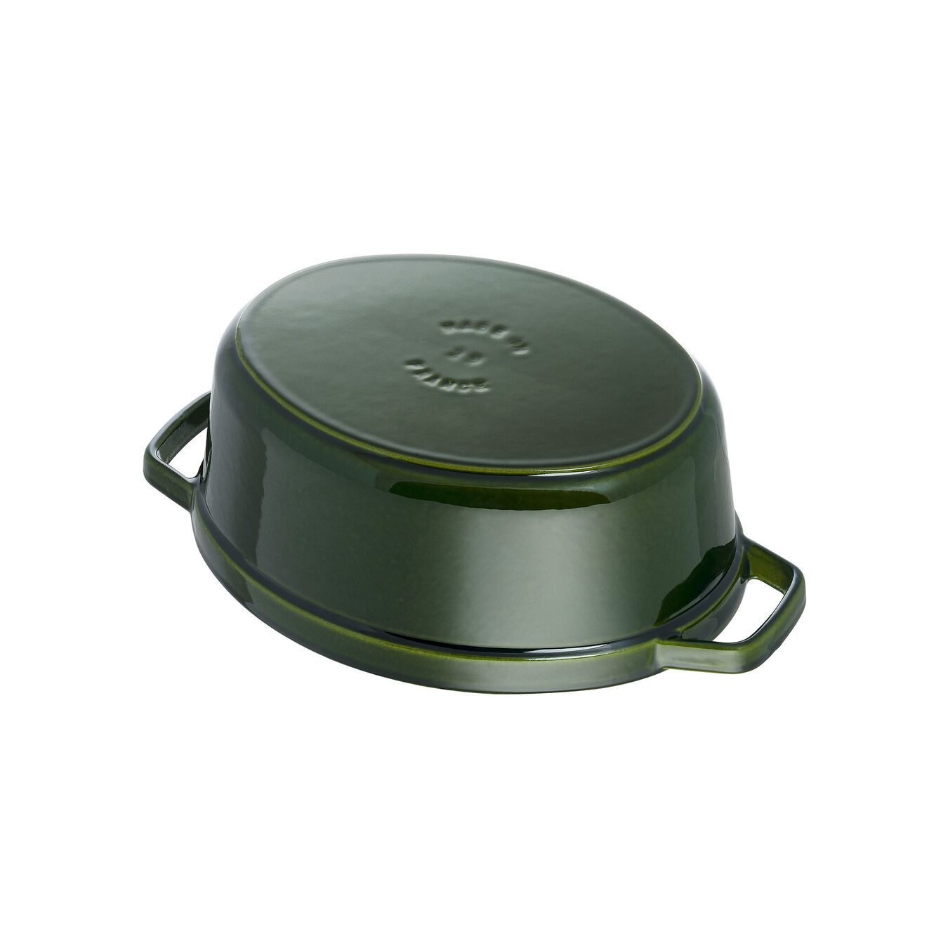 4.25 l cast iron oval Cocotte, basil-green,,large 4