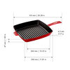 Grill Pans, 30 cm cast iron square American grill, cherry - Visual Imperfections, small 5