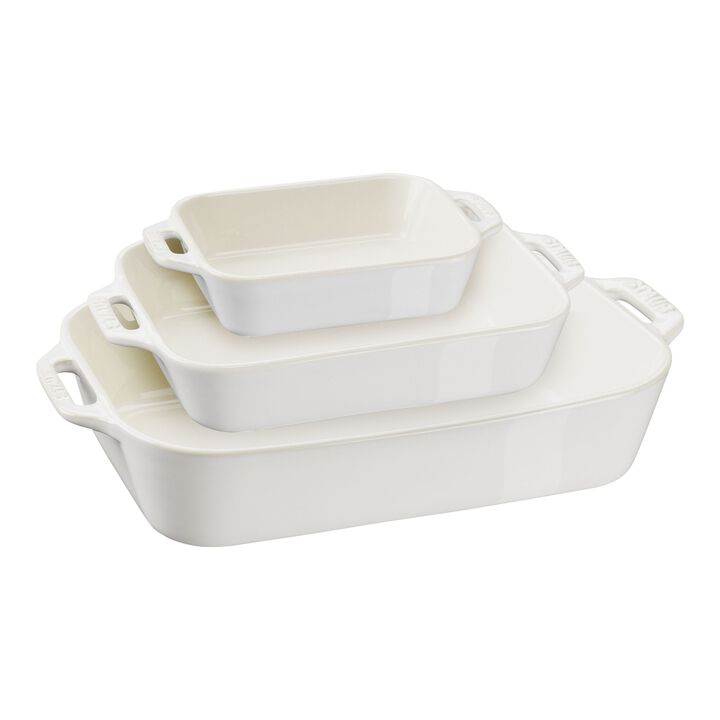 Ceramique, Set de bandejas de horno S/M/L 3-pzs, Blanco marfil, large 1