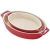 Ceramic - Oval Baking Dishes/ Gratins, 2-pc, Baking Dish Set, Cherry, small 5