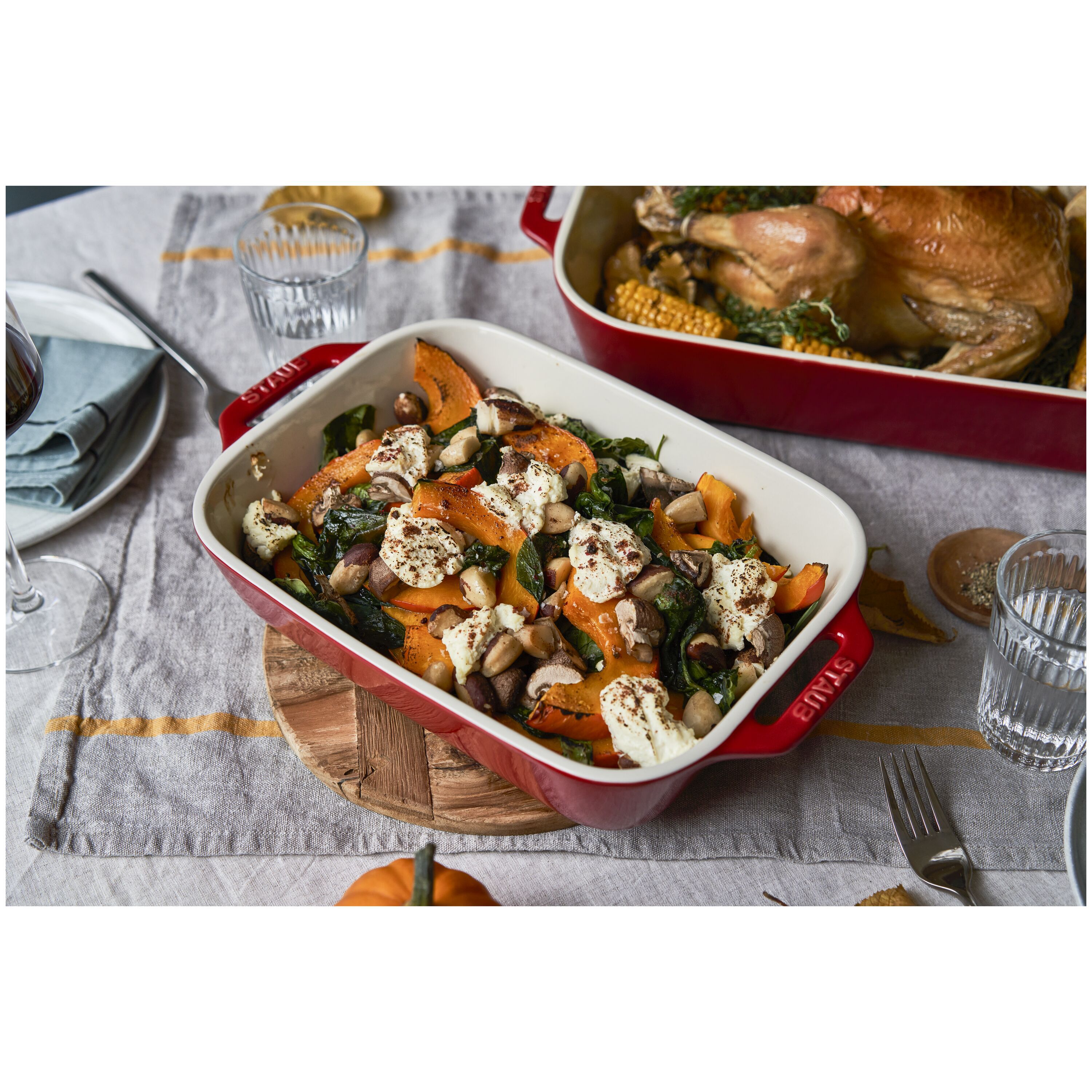 Staub Ceramique Ovenschaal 20 cm, Rechthoekig, Kersenrood - Ceramique - Staub