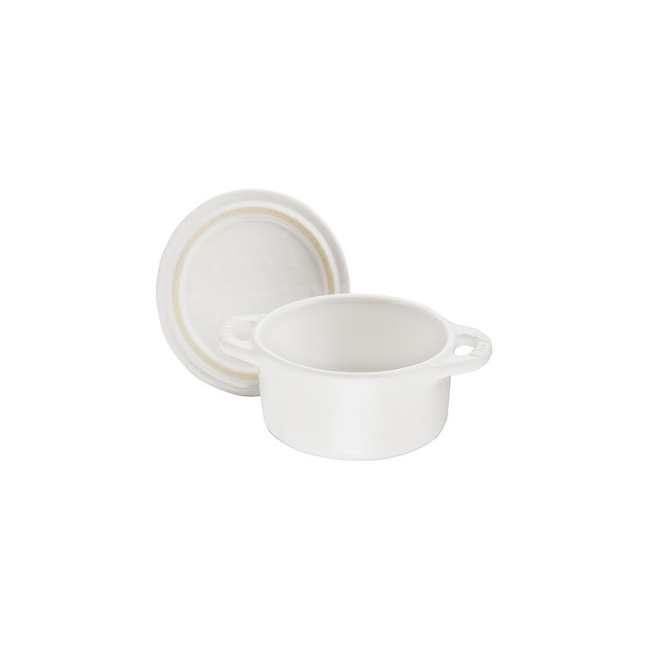 Stoneware, Mini cocotte, white, large 3