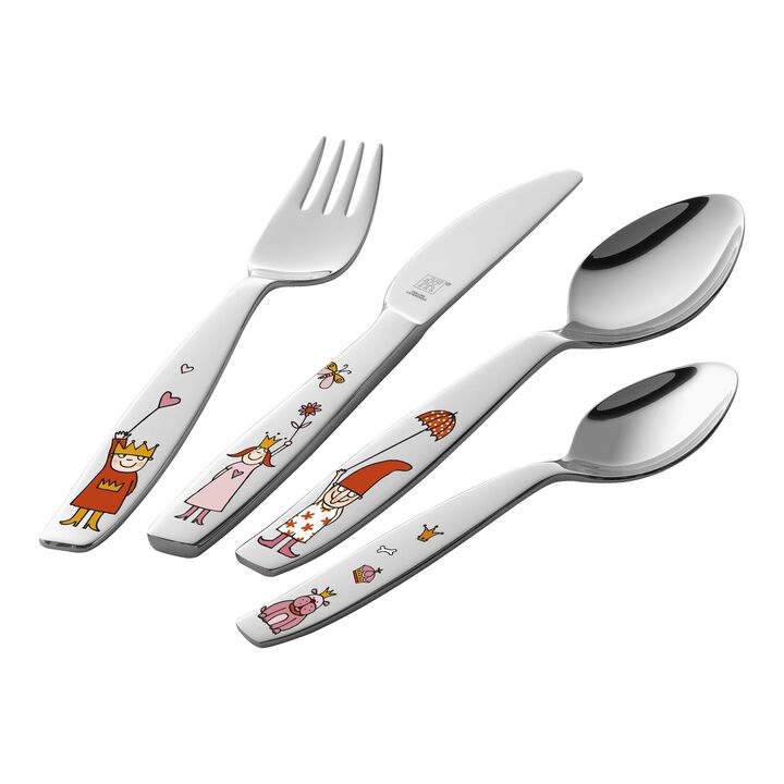 Princess Emilie, 4-pcs polished Children's cutlery set, large 1